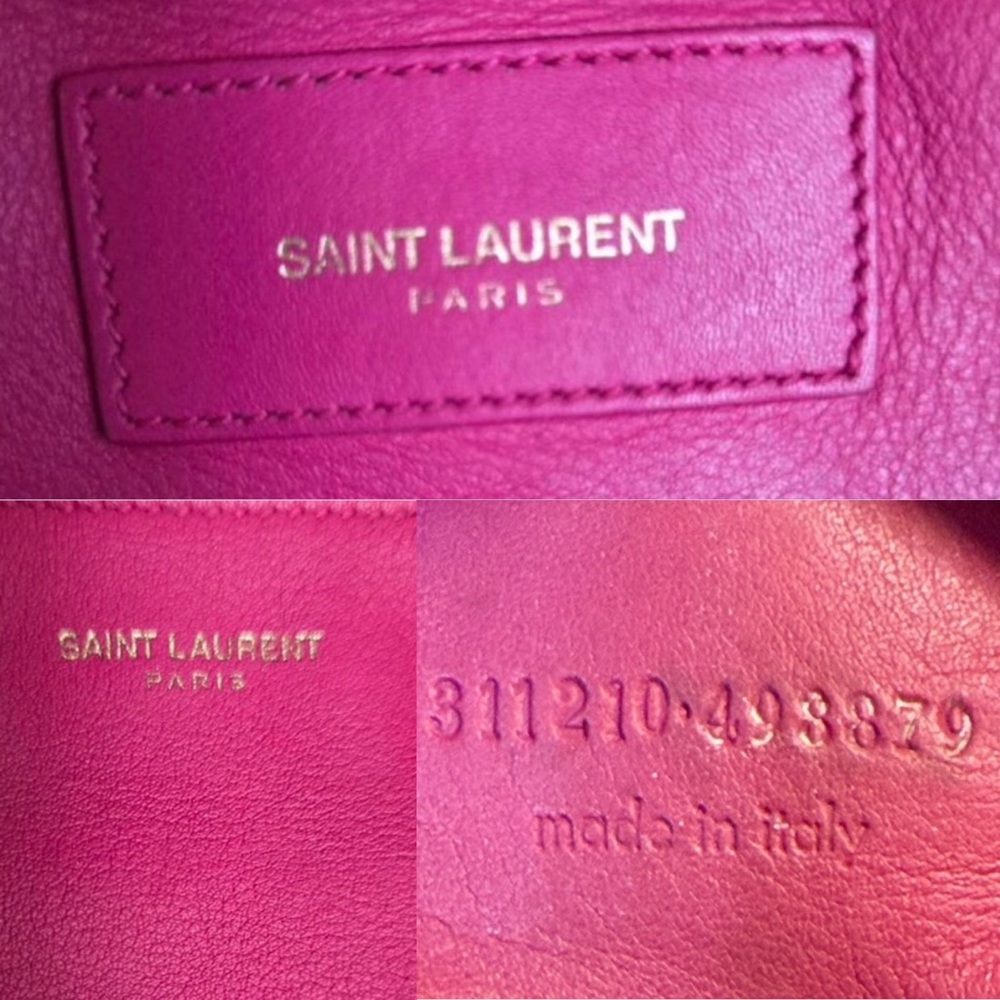SOLD Auth Yves Saint Laurent Cabas Cynch Small Fuchsia Tote Y Bag pink leather - Picture 11 of 14